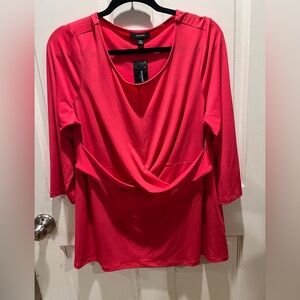 Alfani Women's Vibrant Red Gathered Blouse
